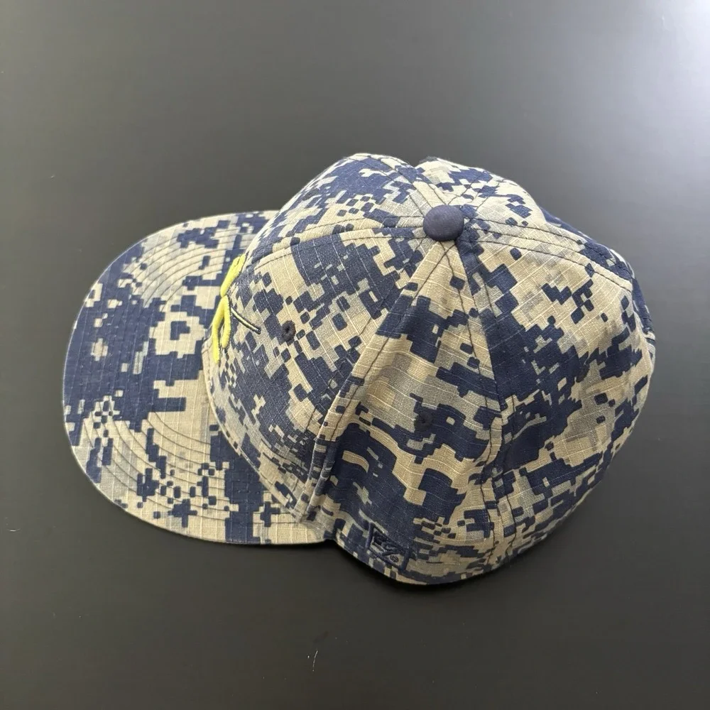The Game Brand Baseball Hat‎ Blue Digital Camo Size 7 & 1/2 